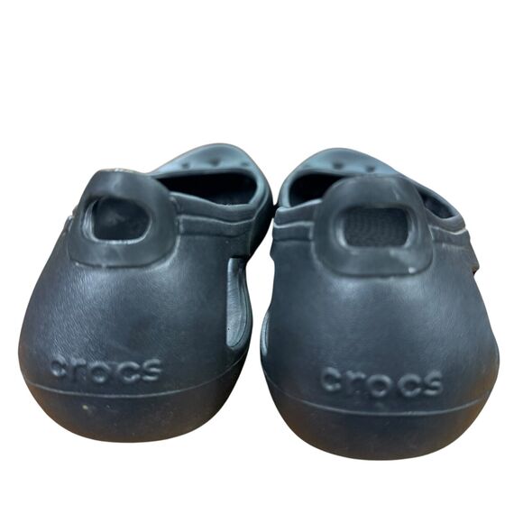 Crocs Kadee Womens Black Rubber Flats Slip On Round Toe Shoes Comfort sz 7 - Picture 11 of 16